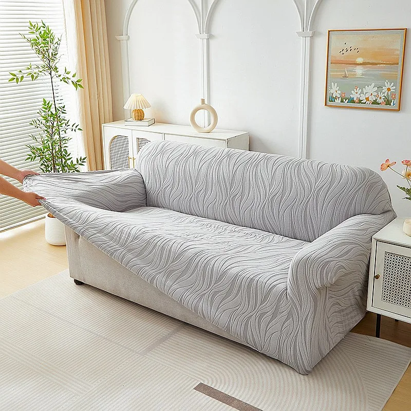 New 1-4 Seater Stretchy Water Wave Sofa Cover L-Shape Slipcover Couch Protector