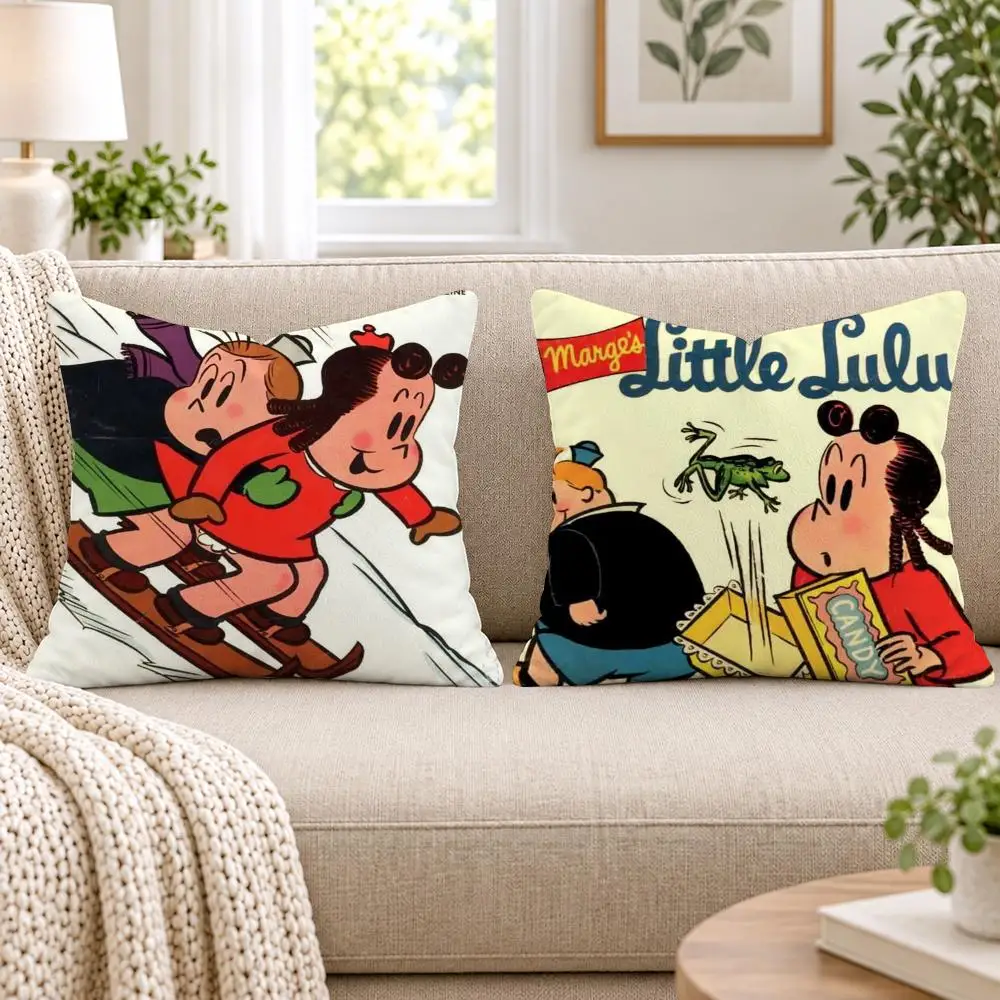 The Little L-Lulu Show Cushion Cover Short Plush Double-Sided Printing Sofa Bedroom Living Room Throw Pillow Cover Home Decor