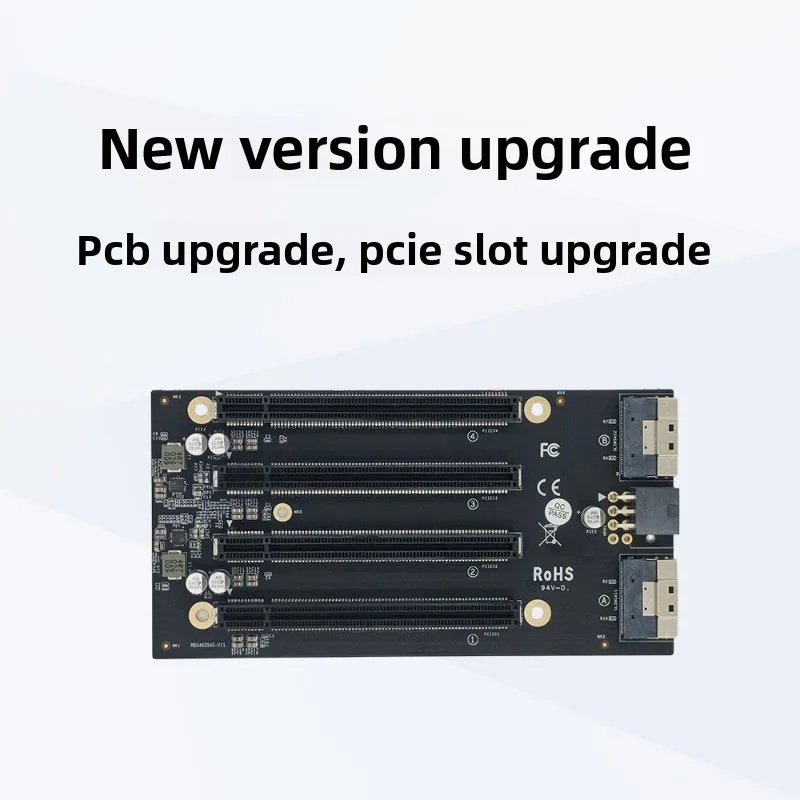 New PCIe4.0 x4x4x4x4 extension, transfer, extension, stand-alone SlimSAS 8654 to baseplate