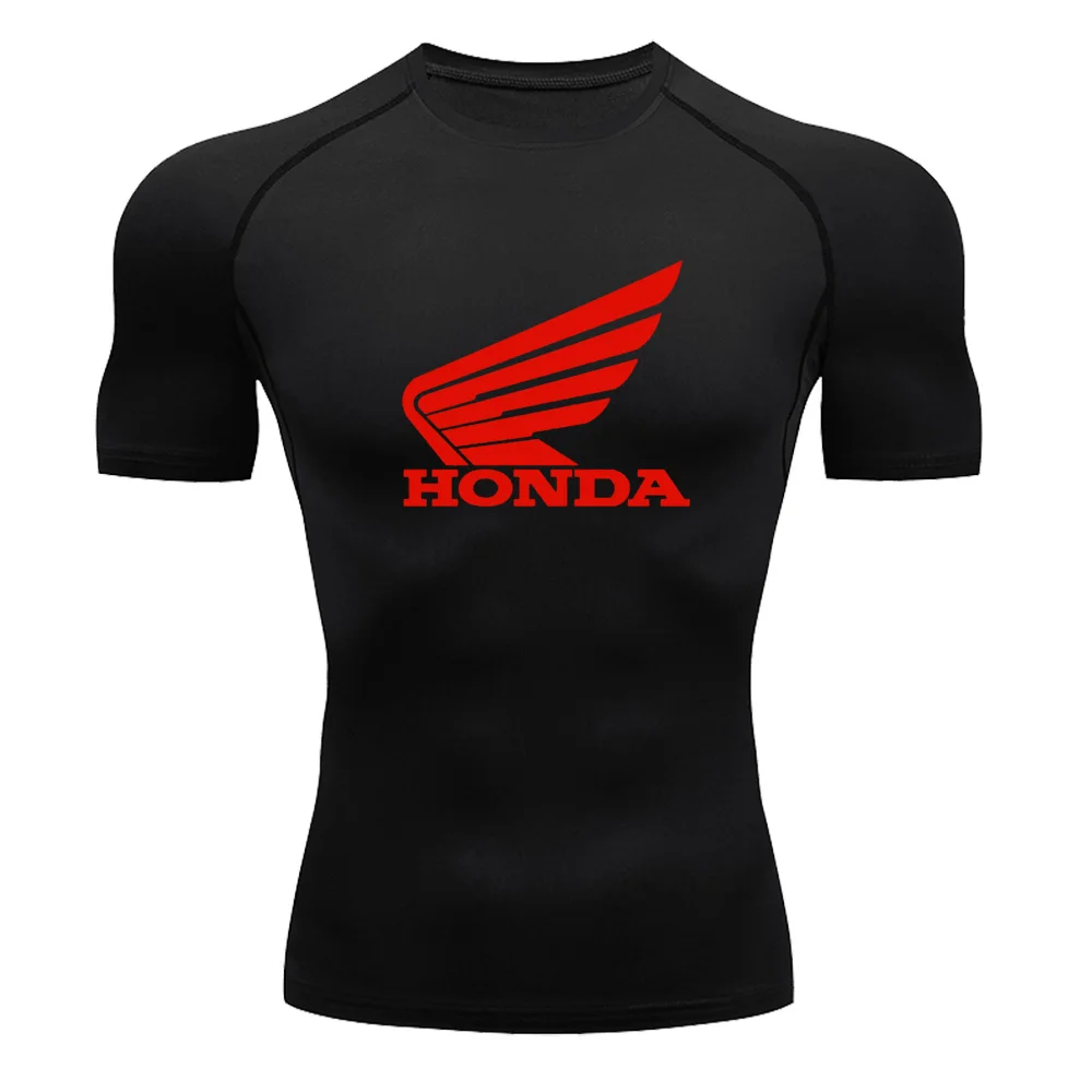 

Летняя мужская компрессионная футболка Honda Red Wing для фитнеса, быстросохнущая верхняя часть с логотипом автомобиля, плотная мужская спортивная толстовка