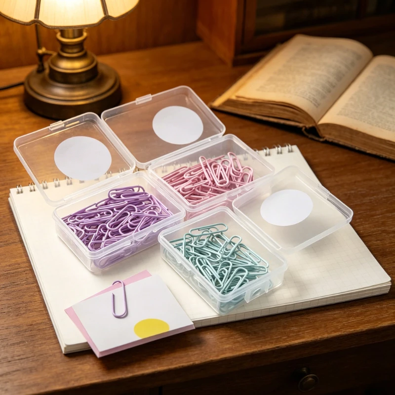 50pcs Pastel Colored Paper Clips Assorted Macaron Metal Clips for Office School Journaling Scrapbooking Document Organization