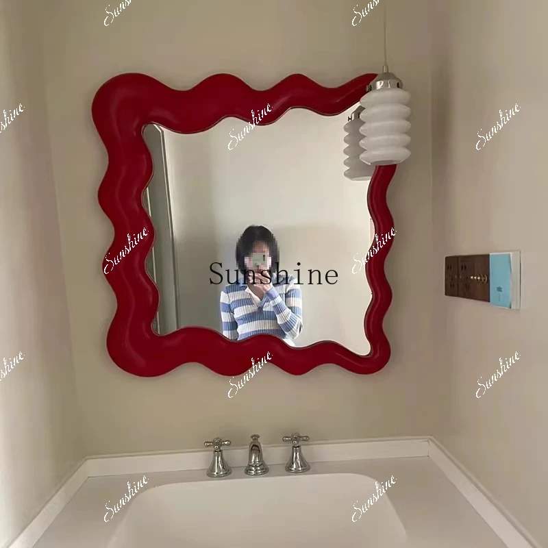 

Special-shaped cloud wall-mounted home master bedroom bathroom intelligent high-end wave bathroom mirror FT