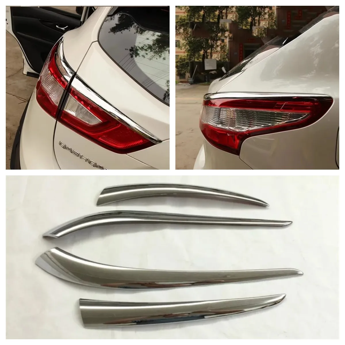Für Nissan Qashqai J11 2014 2015 2016 2017 ABS Hinten Licht Lampe Augenbraue Rahmen Abdeckung Trim Garnieren Molding Auto Styling Zubehör