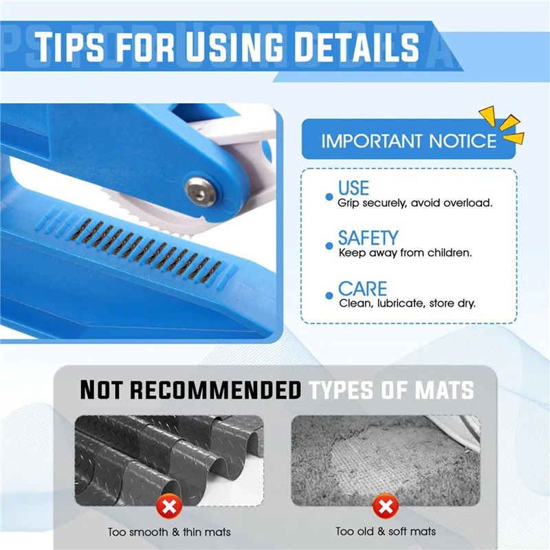 Herramienta de MCGS-2X Matmovers, pinzas para estera de puesto de caballos para ganado, estera de goma gruesa para suelo, estera de gimnasio