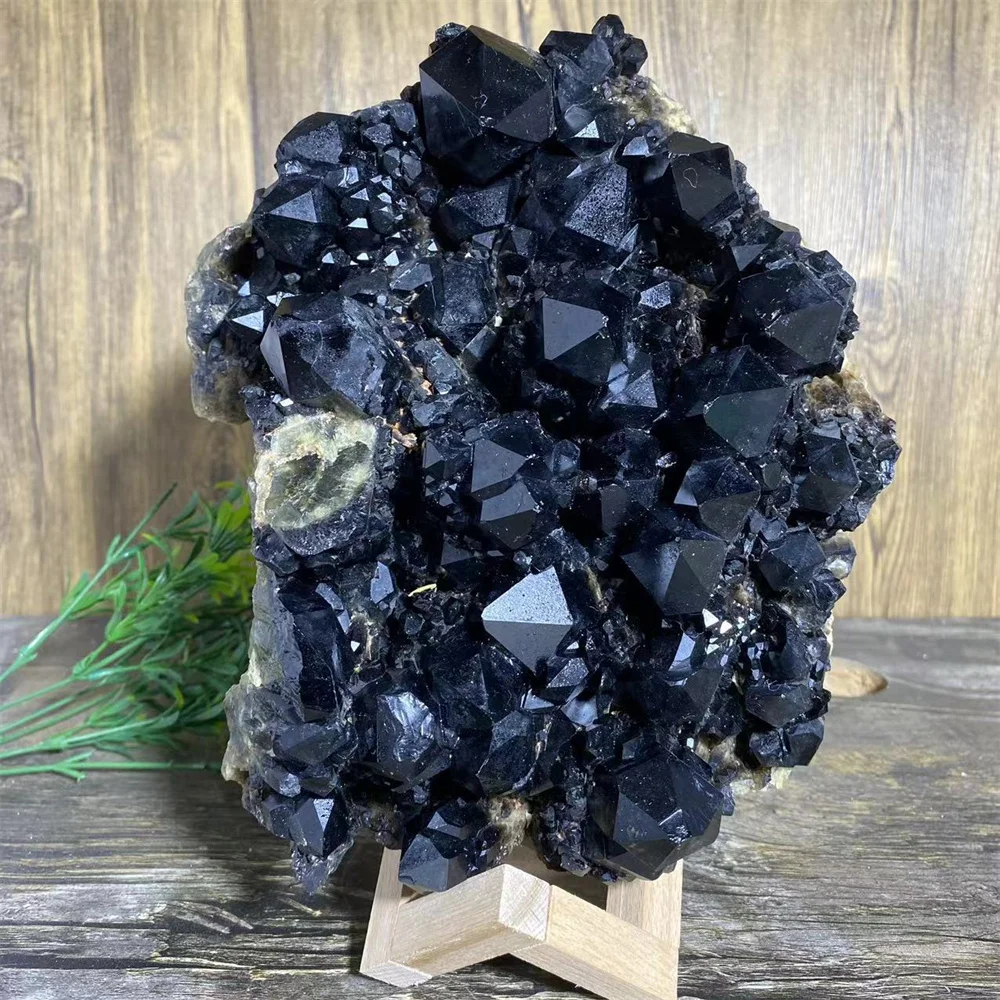 Black  Raw Specimen Druzy Crystal Natural Stone Quartz  Gemstones Minerals Spiritual Ornaments Home Decoration