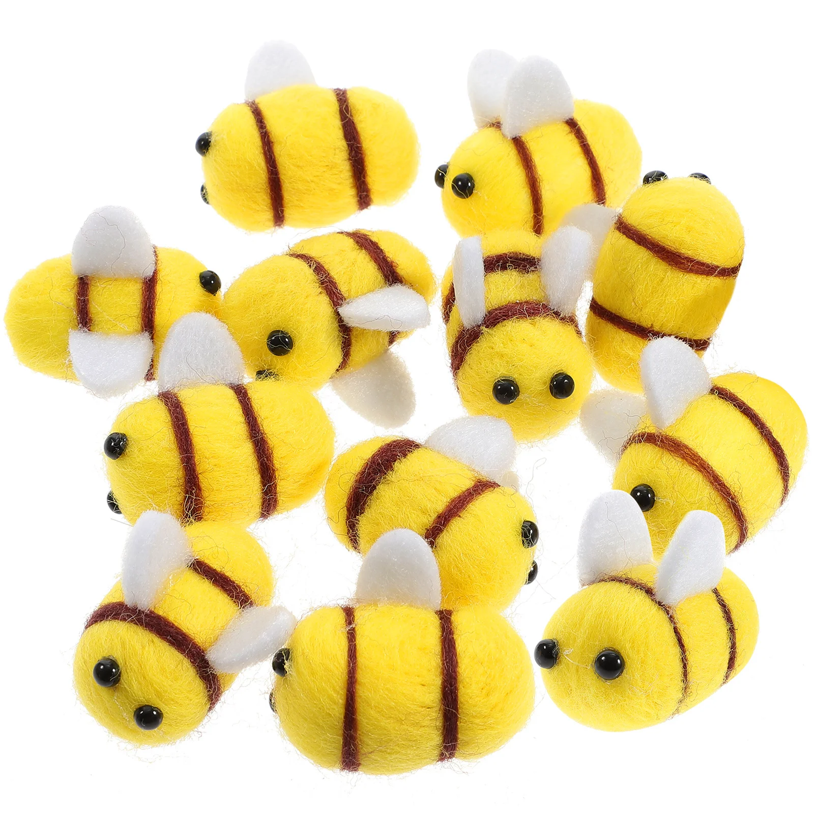 

12Pcs Yellow Wool Felt Bees Lovely Cartoon Bee Shape Decorative Supplies for DIY Clothes Accessories Sewing Crafts Animal Decor