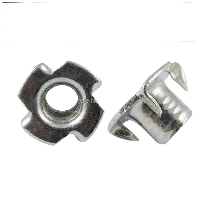 M3 M4 M5 M6 M8 M10 Zinc Plated Carbon Steel Furniture Tee Nut With Four Prongs 200pcs/Lot