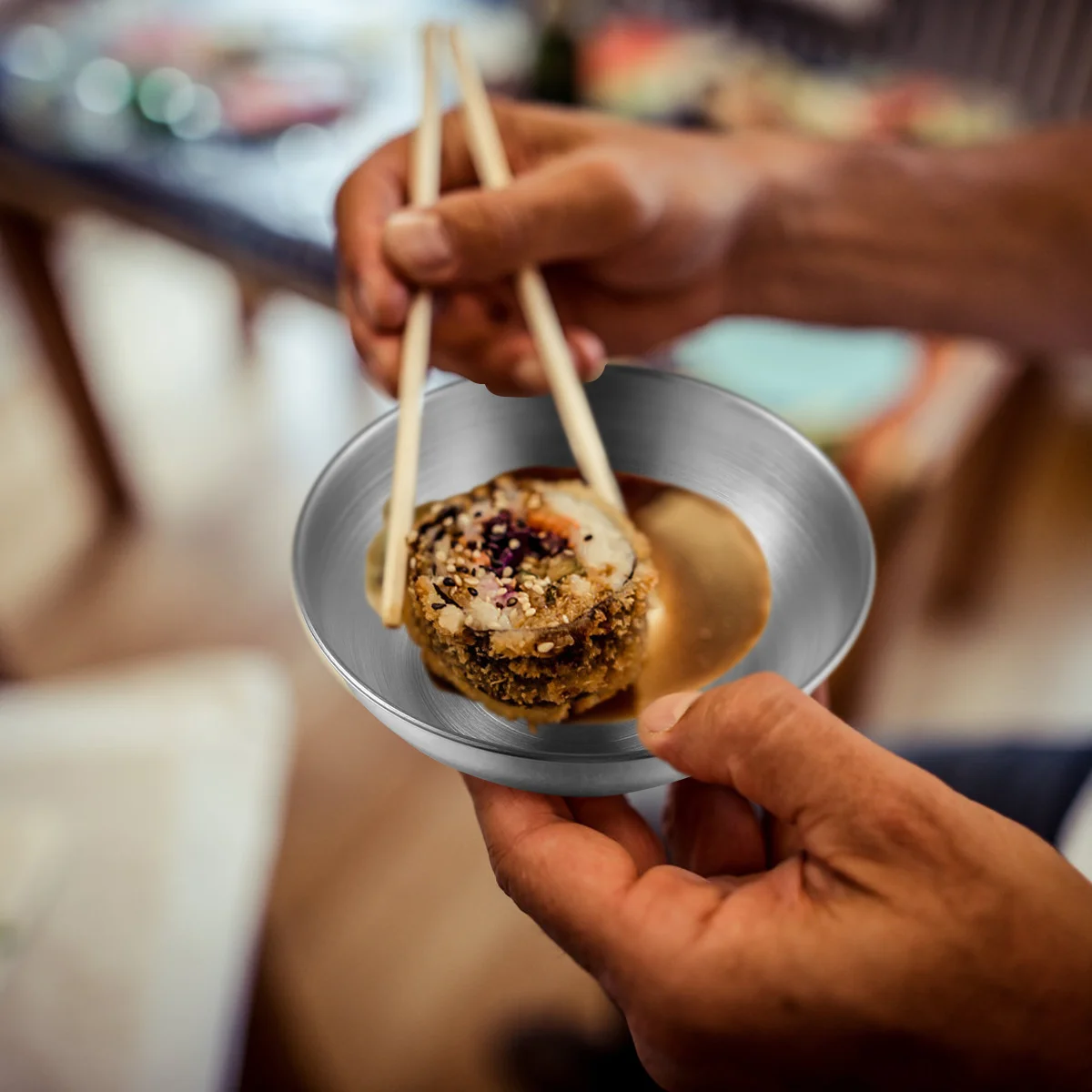 8 قطعة أطباق نكهة الفولاذ المقاوم للصدأ أطباق الصلصة المستديرة لغمس تخدم التوابل المقبلات لوحات طبق التوابل