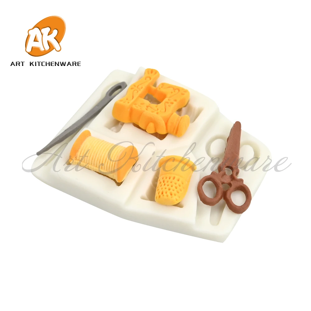 Nostalgic Sewing Machine Fondant Silicone Mold Cake Molds DIY Cake Decorating Tools Chocolate Gumpaste Moulds Candy Resin Mold