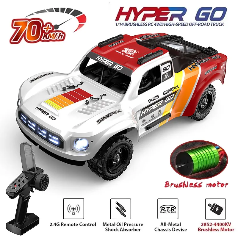 

MJX Hyper Go 14211 1/14 4WD RC Car 70KM/H Brushless RC Racing Car 2.4G Remote Control Cars Off-Road Speed RC Cars Truck Toys