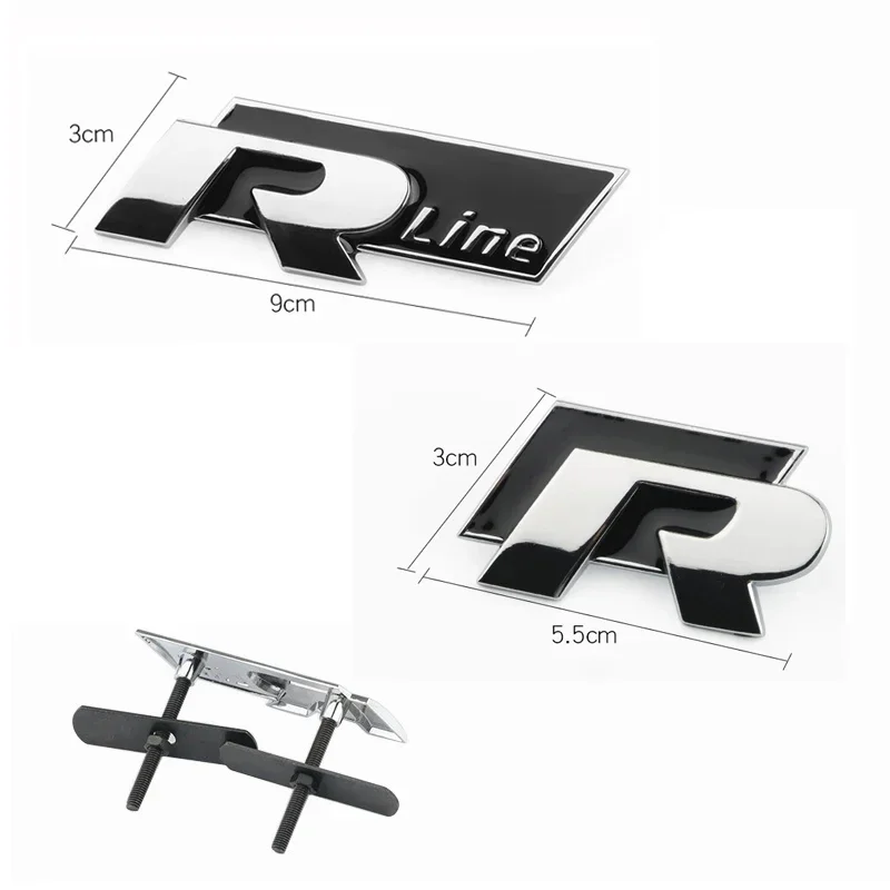 Car Front Grille Trunk Sticker R Rline Logo Badge Decals For VW GTI Polo Golf 7 Passat B6 Tiguan Arteon T-ROC Jetta Scirocco CC - view 5