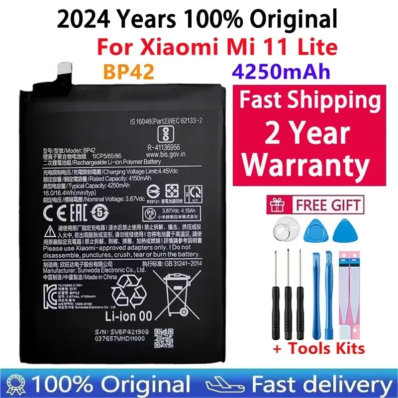 2024 Year 100% Original Battery BM4X BM55 BP42 For Xiaomi Mi 11 Mi11 Lite 11 Pro Ultra Replacement Batteries Fast Shipping