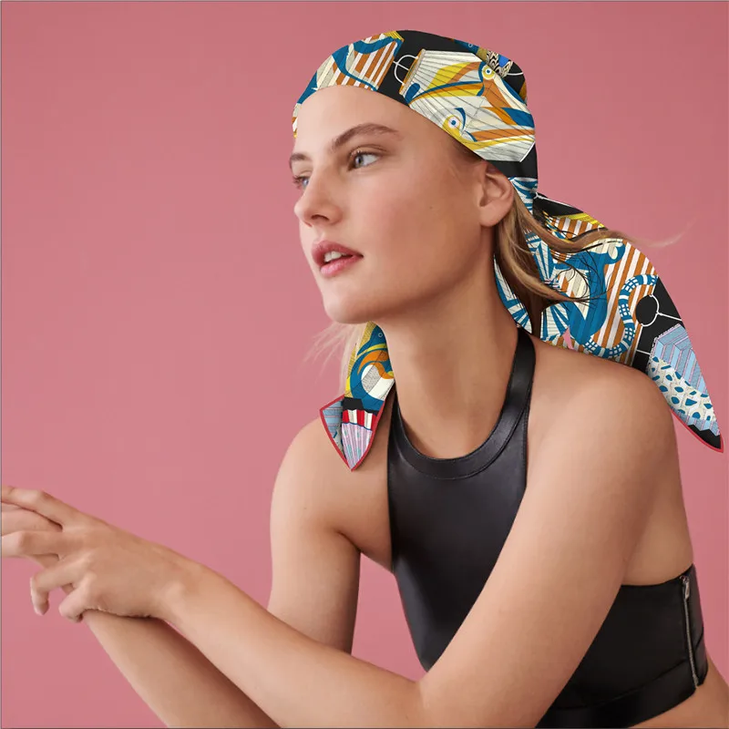 

Triangle Twill Scarf Luxury Women Shawls Large Foulard Femme Head Bag Wrap Stole Christmas Gift