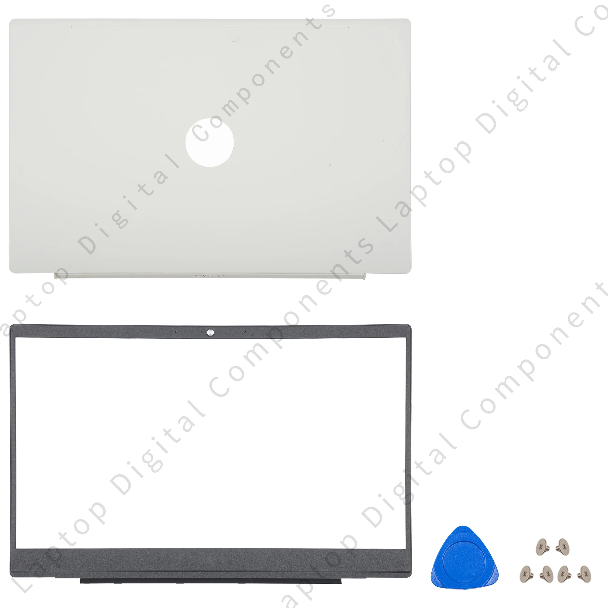 Imagem -03 - Nova Capa Traseira Superior para hp Pavilion 15-cs 15-cw Tpn-q208 Q21 Laptop Lcd Capa Traseira Dobradiças Moldura Frontal Capa Cinza Prata