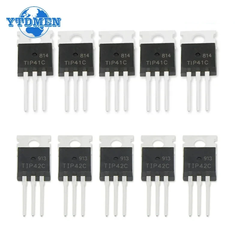 5PCS Transistor TO-220 TIP41C TIP42C 100V 6A NPN Transistors Kit