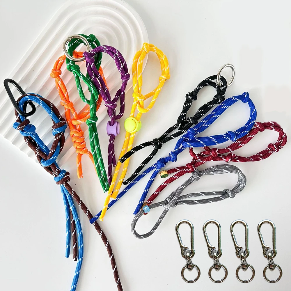 

New Nylon Handmade Rope DIY Colorful Bag Pendant Rope Vintage Stylish Keychain Bracelet Simple Phone Chain Bag Accessories