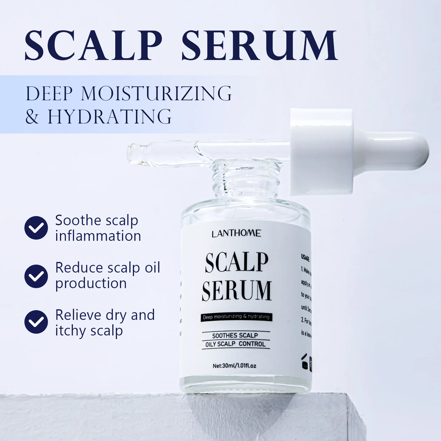 Hair Care Scalp Serum Soothes Scalp Essence Oil Shrengthen Hair Roots for Oil Control Treatment for Hair Products Men Women 30ml