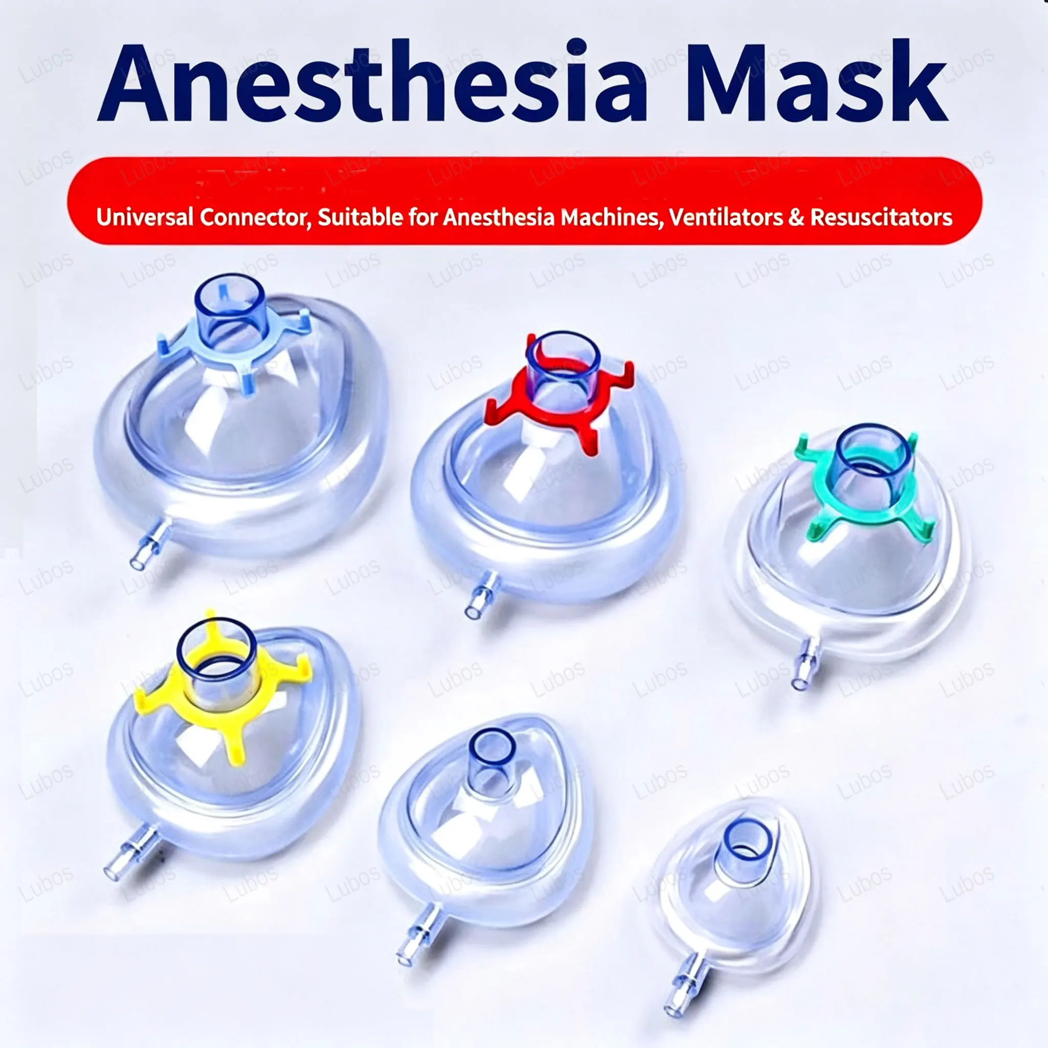 Disposable Medical Inflatable Anesthesia Face Mask PVC Cushion Mask for Resuscitator Ventilator for Premature, Baby, Kids, Adult