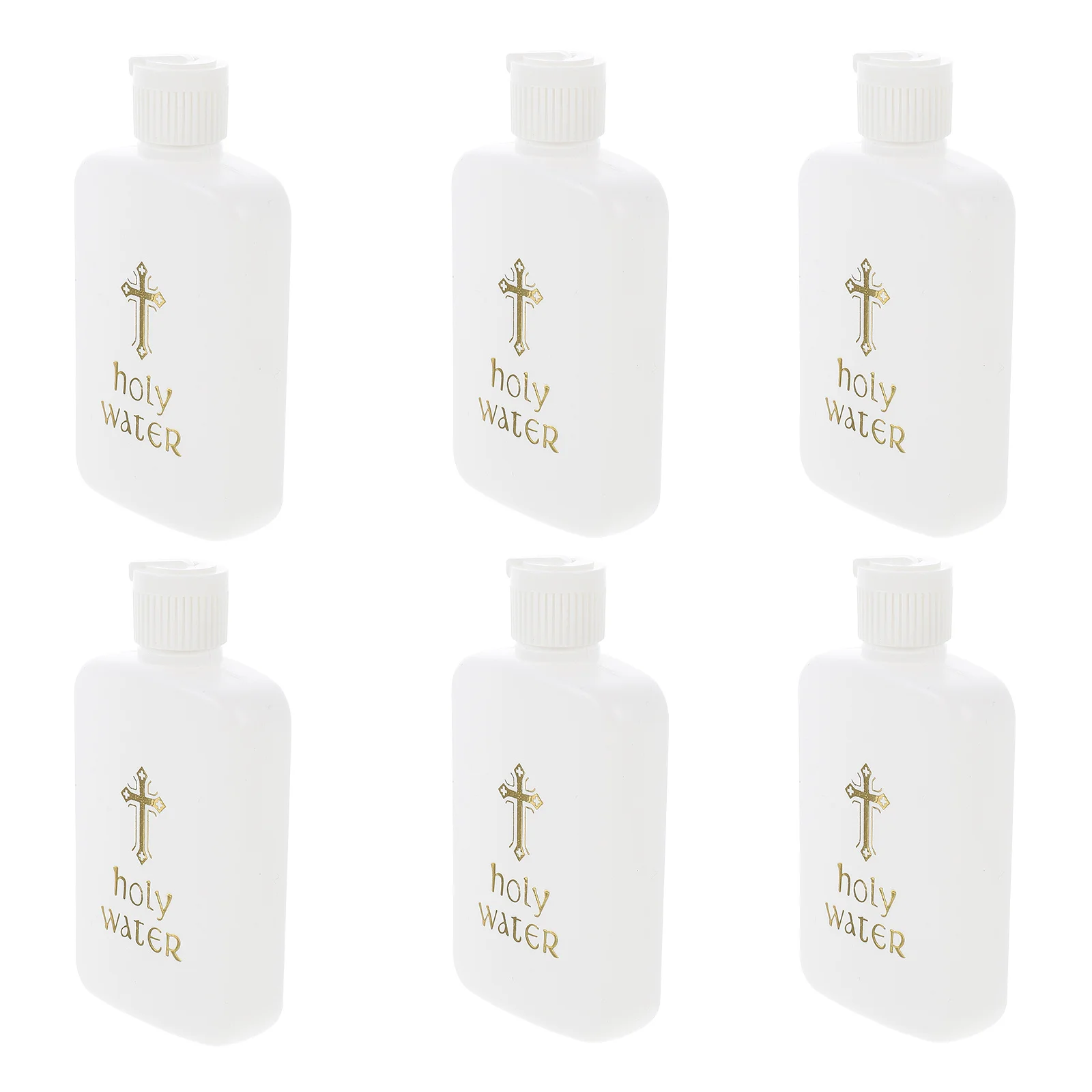 

6pcs Holy Water Bottle White Plastic Refillable Catholic Church Baptism Easter Party Exorcism Wedding Outdoor Decorative