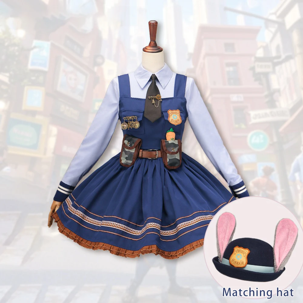 Judy Bunny Cosplay Costume Cartoon Role Play Outfits New Party Disguise Amusement Park Fantasia Daily Themed Casual Fancy Dress