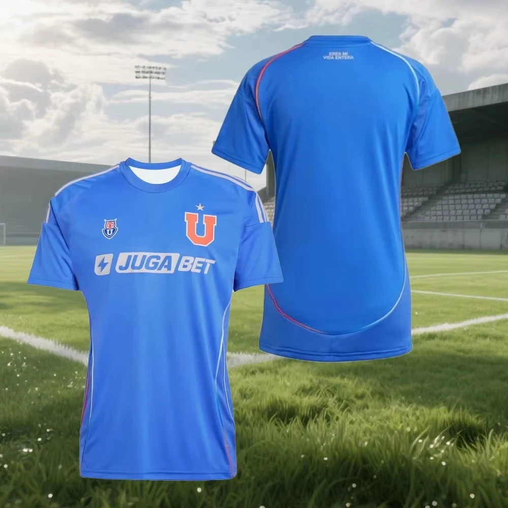 

2025 Hot Chile Men's College Short Sleeve 3D Printed Soccer Jersey Shirt Adults Quick Dry Training Football T-Shirt