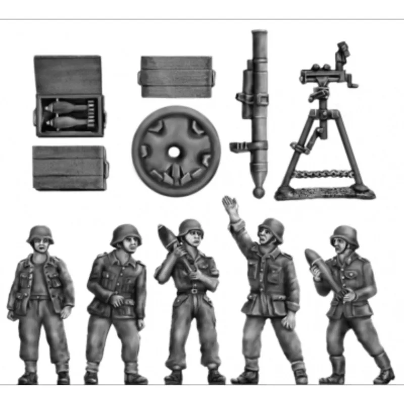 1/72 Scale Diecast Resin Figure Model Kit 12cm Gw42 Mortar and Crew 5 Figures Unpainted