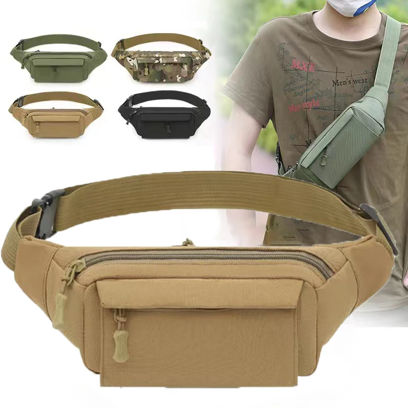 Riñonera Táctica para Hombre y Mujer, Bolsa de Cintura, Bolso de Hombro, Riñonera de Tela Oxford Impermeable, Riñonera Banana para Teléfono