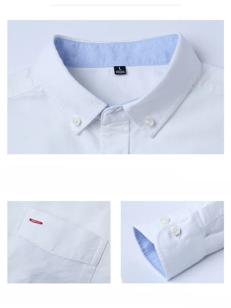 High-End Cotton Long-Sleeved Shirt, Casual Men\'s Slim Shirt, Retro Japanese Trendy Tops, 100% Cotton Business Leisure