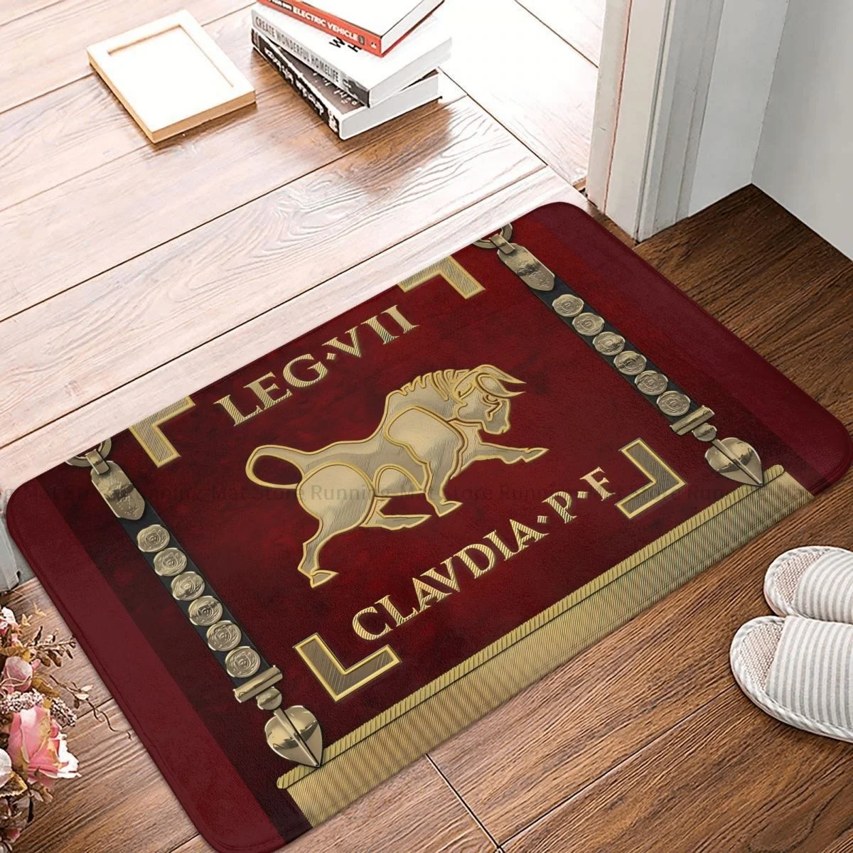 Ancient Romans Anti-Slip Doormat Bath Mat Claudius' Seventh Vexillum Of Legio VII Claudia Pia Fidelis Carpet Rug Bedroom Decor