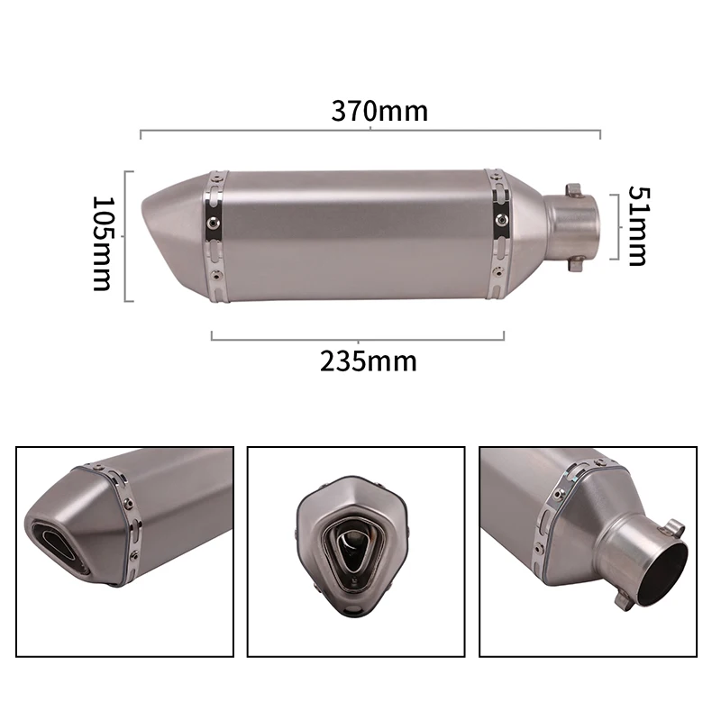 Slip On Motorcycle Exhaust Escape Middle Link Pipe GP Muffler Moto DB Killer For Honda CB400 CBR400 CB500F CB500X CBR500 CBR500R view 5