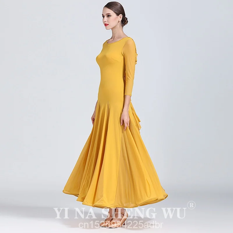Vestidos de baile de salón para mujer, ropa de baile de vals de estilo Simple, vestido de baile Social elegante para competición de salón para adultos