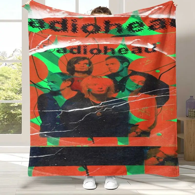British Rock Band R-Radiohead Soft Flannel Throw Blanket,Cozy Warm Blanket for Bed,Sofa,Living Room,Picnic,Camping,Home Décor