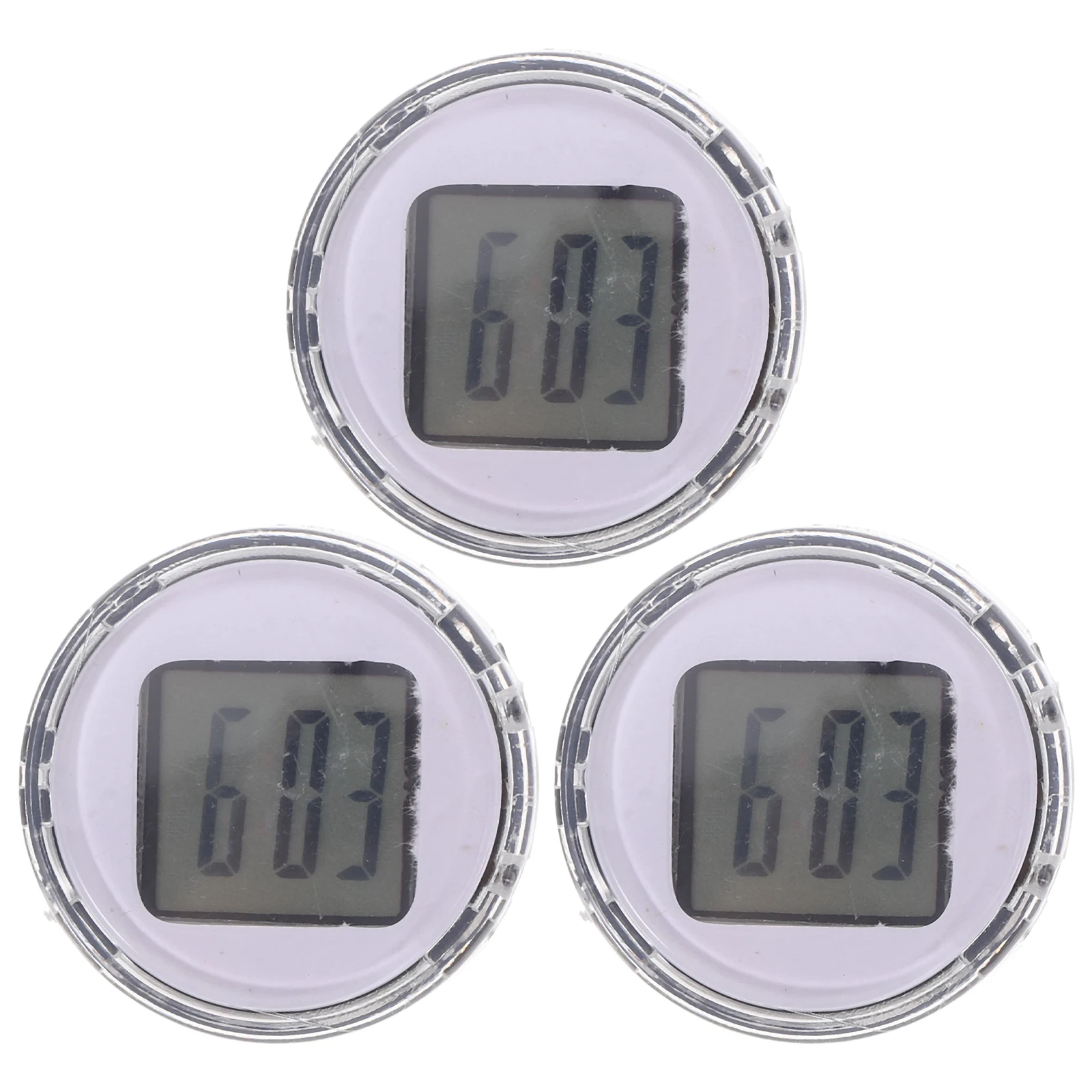 

3 Pcs Mini Waterproof Electronic Clocks for Motorcycle Car ABS Durable Digital Time Accessories Bike Adhesive Movement Sticker