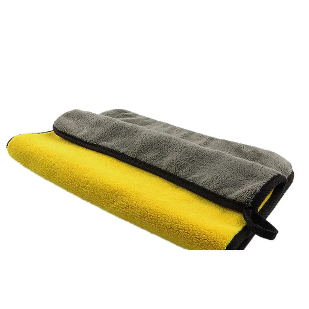 Microfiber Cleaning Towel Thicken Soft Drying Cloth Car Body Washing Towels Double Layer Clean Rags 30/40/60cm Car Styling