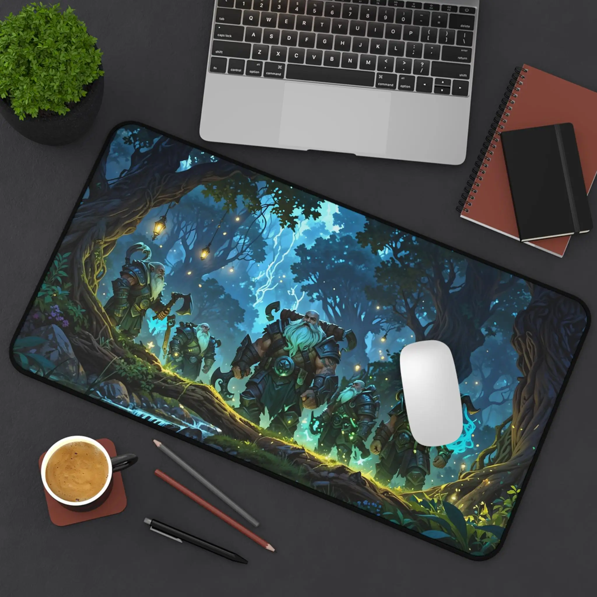 

Forest Dwarf Desk Mat, Dream Scene Mouse Pad, Non-Slip Waterproof Gamer Decorative Desk Protective Mat, Perfect Gift for Friends