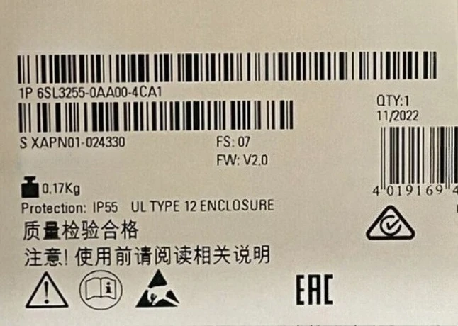 Brand New 6SL3255-0AA00-4CA1 6SL3255 0AA00 4CA1 Module Unit Fast Delivery