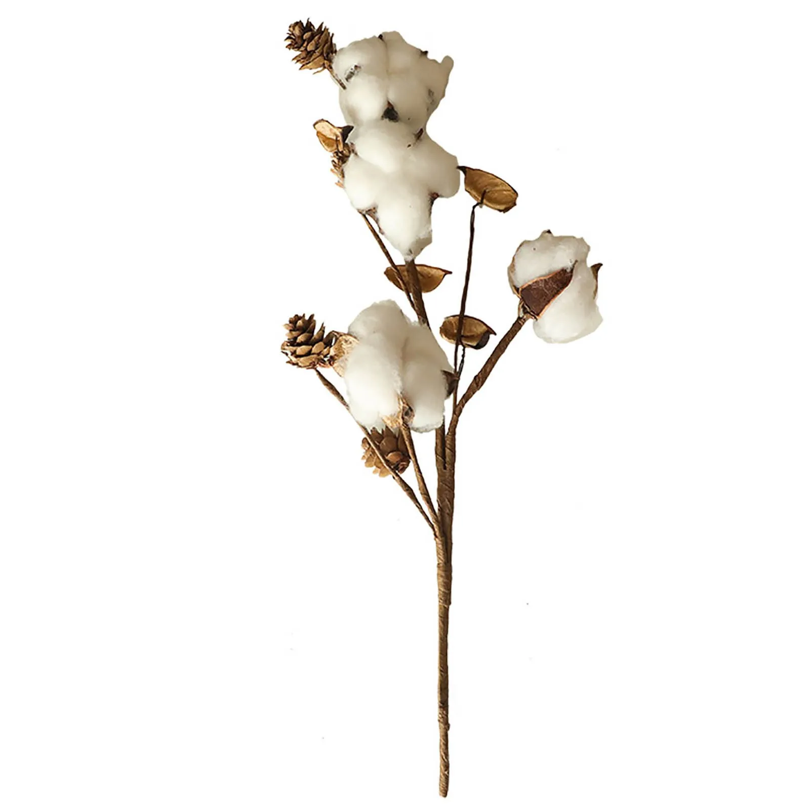 Artificial Naturally Dried Cotton Stem Flower Filler Floral Plants Home Decor Farmhouse Decorations for Vase Home Decor