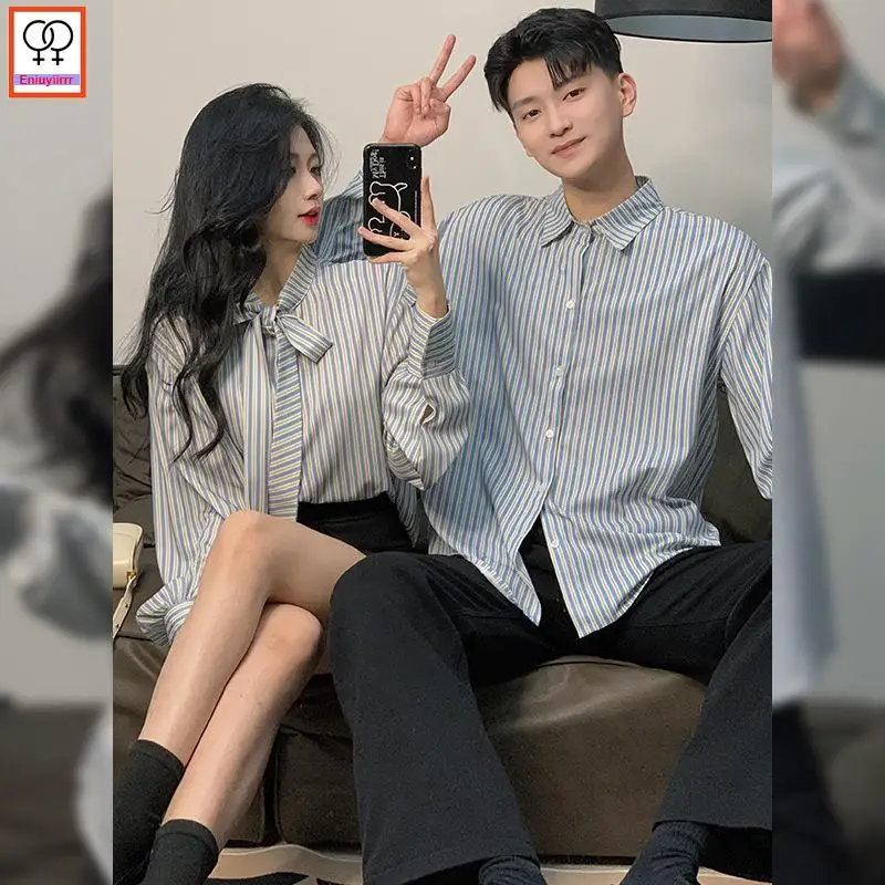 Matching Couple Clothes 2024 Holiday Honeymoon Outfits Valentine\'s Date Girls Boyfriend Shirt Female Male Lovers Couple Shirts