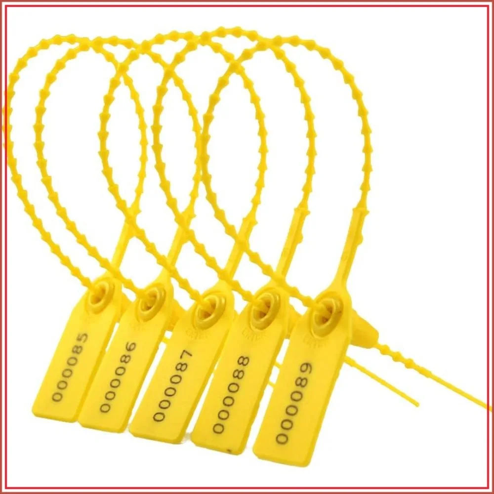 

100 PCS Numbered Security Zip Ties Tamper Evident Seal Tags Pull Tite Self-Locking Disposable Safety Locks for Fire Extinguisher
