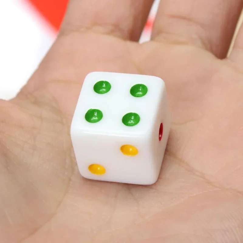 10 Pcs/lot Colorful Point Dice Puzzle Game 6 Sided Square Corner Dice Funny Game Accessory 16mm