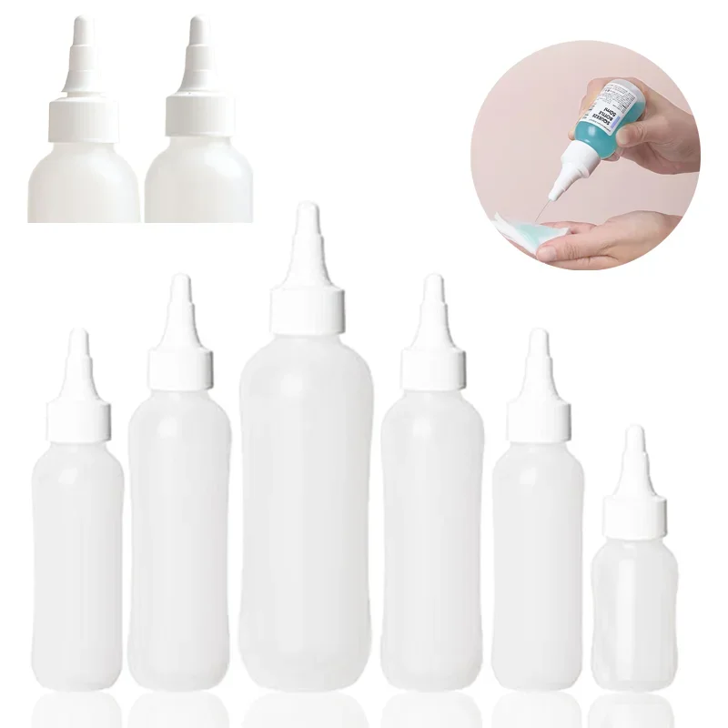 

50pcs 50-200ml Empty Plastic Squeeze Bottles with Pointed Mouth Refillable Bottles Kitchen Soy Sauce Food Grade Liquid Dispenser