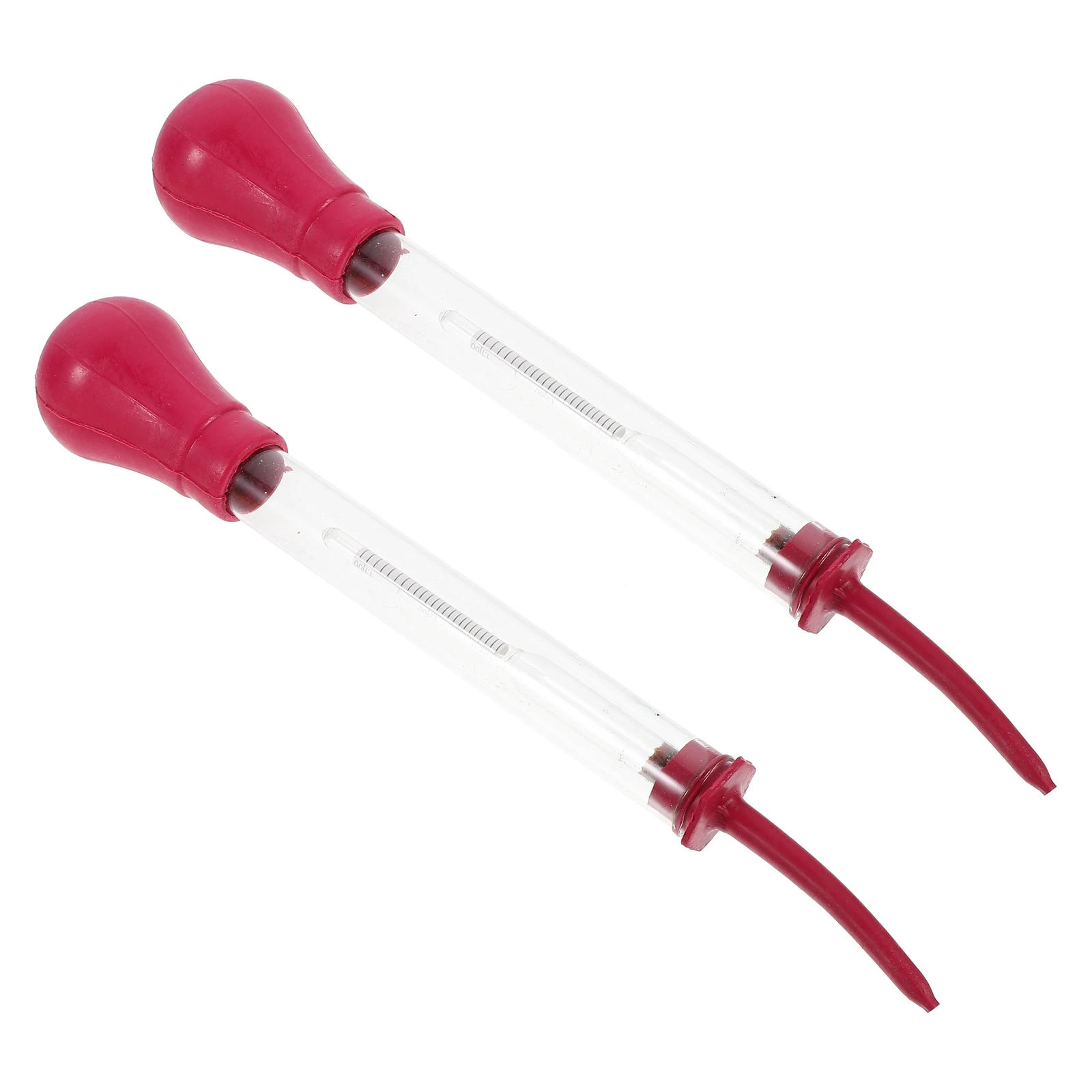 

2 Pcs Hydrometer Electrolytic Densitometer Density Meter hydraulic Suction Tool Parts Glass Plastic Silicon