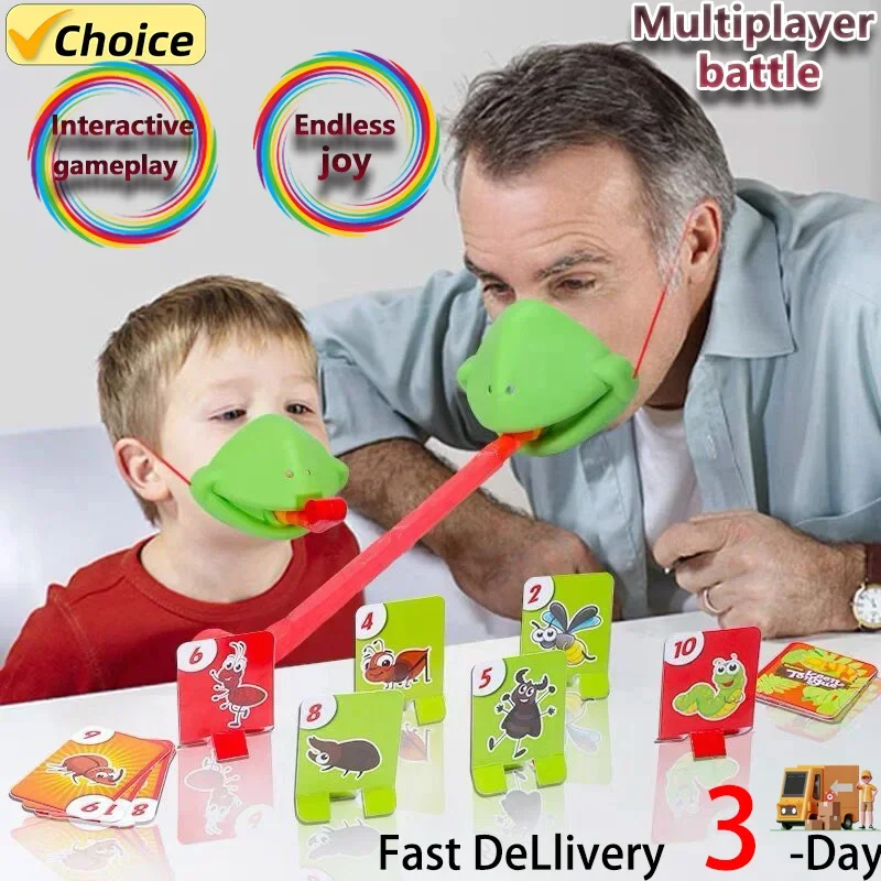 Greedy Chameleon Tongue Out Frog Mask Mouth Blows and Blows Happy Kiss Blows and Blows Brand Creative Desktop Game Toy