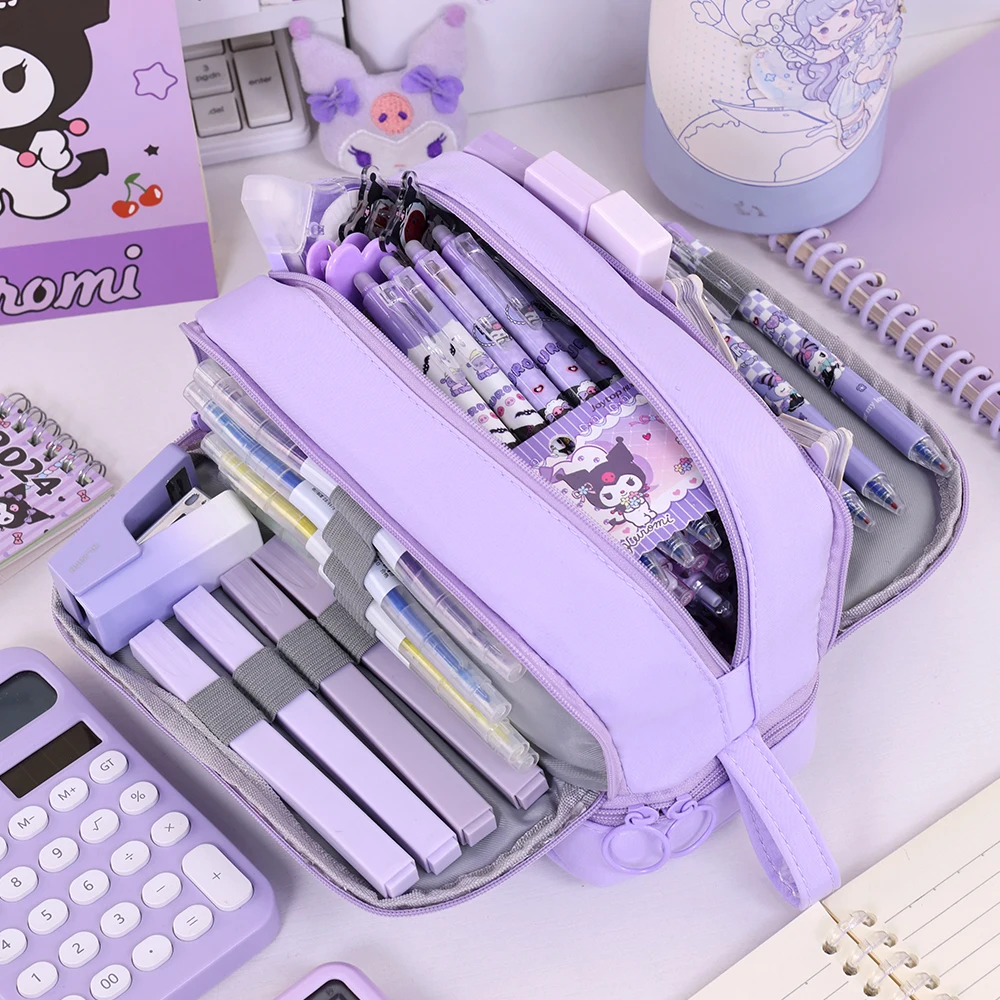 Estuche para lápices de 4 compartimentos, multistradas, proveedor de papelería escolar para estudiantes, bolsa de almacenamiento de lápices, bolsa divisora para bolígrafos