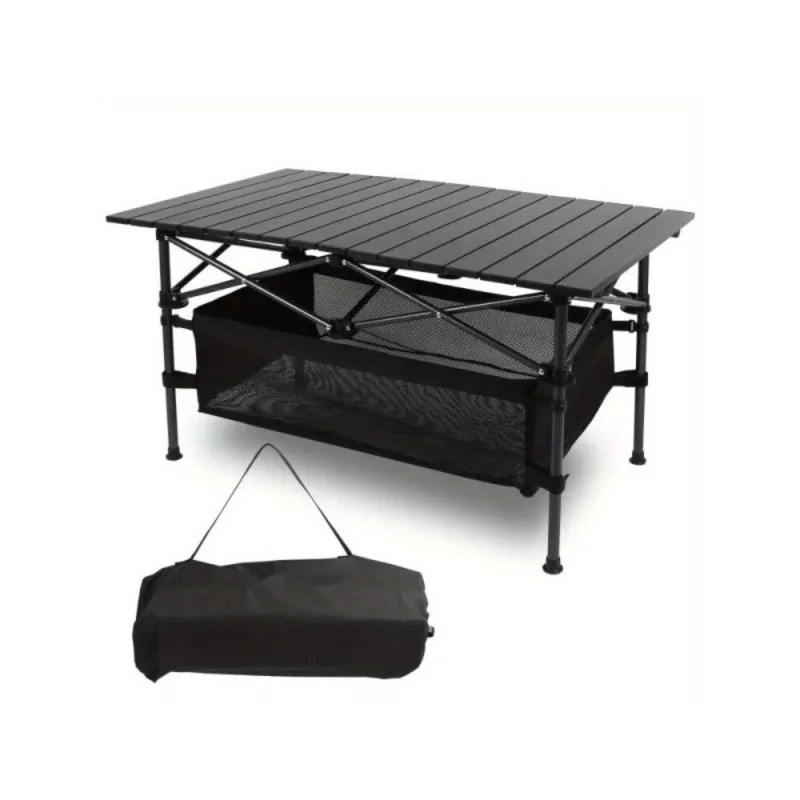 1 folding camping table portable aluminum roll picnic grill table carrying bags heavy duty outdoor party terrace