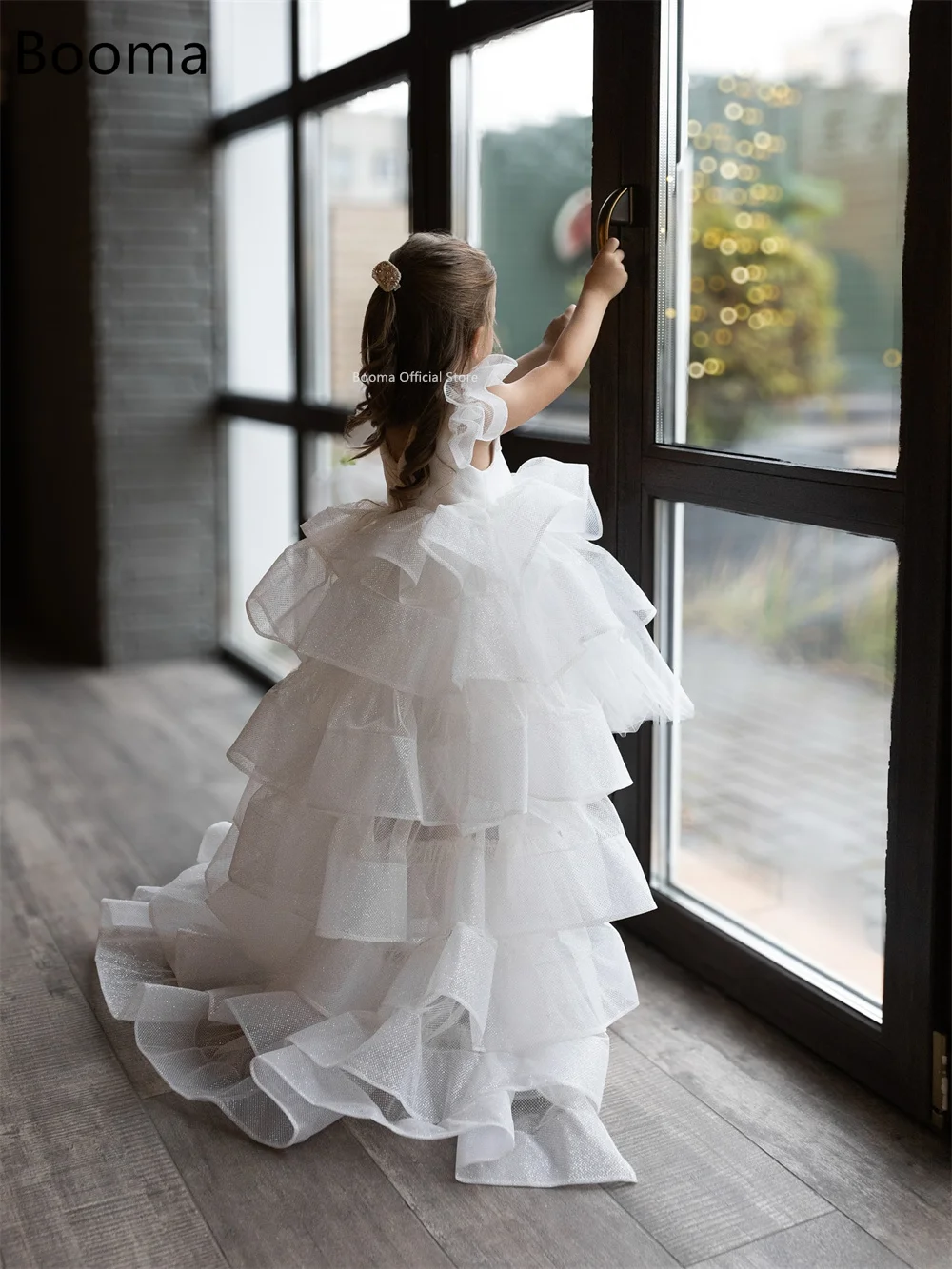 Booma a-line فساتين فتاة الزهور منخفضة/ارتفاع الأميرة فستان حفلات الزفاف للأطفال زهور بنات فساتين حفلات مخصصة 2025 #2
