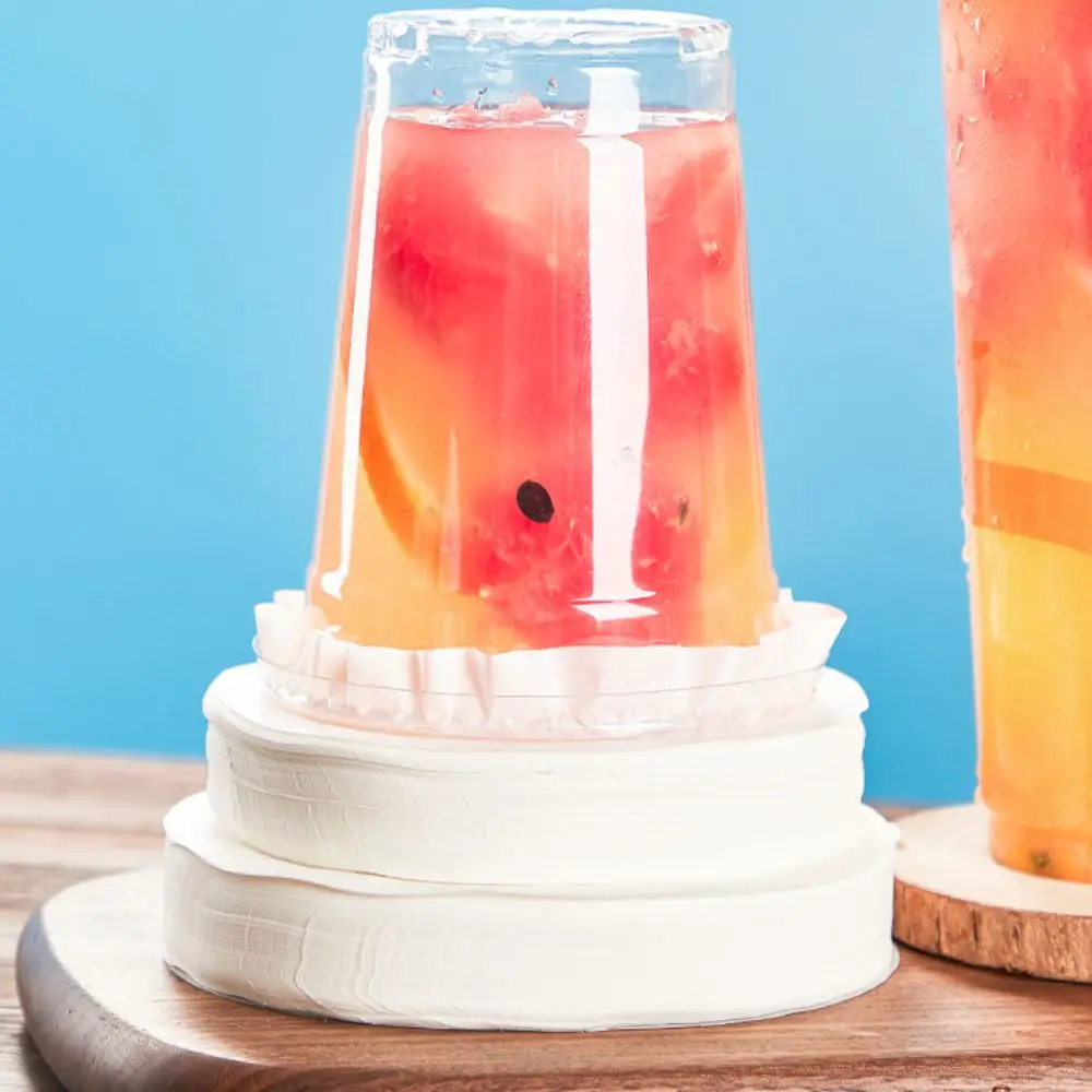 

500 Pcs Useful Disposable Drink Leak Proof Paper Splash Proof Anti Spill Coffee Paper Lids Round Cup Sealing Pads Paper Beverage