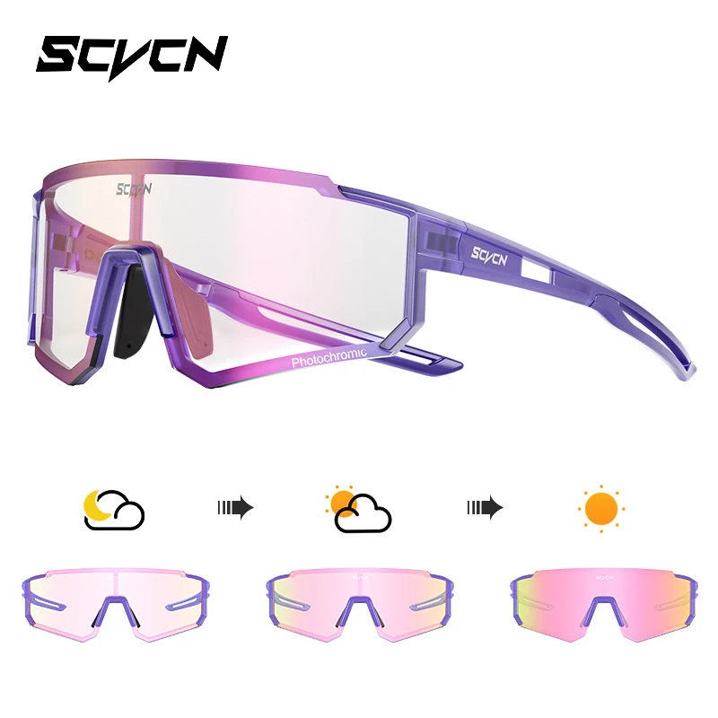 AliExpress SCVCN Photochromic Sunglasses Fashion Rimless Cycling Glasss Outdoor Sports Running Drving for Men Goggles Mtb Bicycle Eyewear