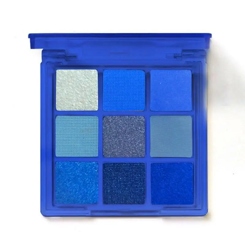 Matte Diamante Shimmer Paleta, Sombra de Sangue Azul Maquiagem, Shine Yellow Eye Palette, 9 Cores, Neon B, P0D1