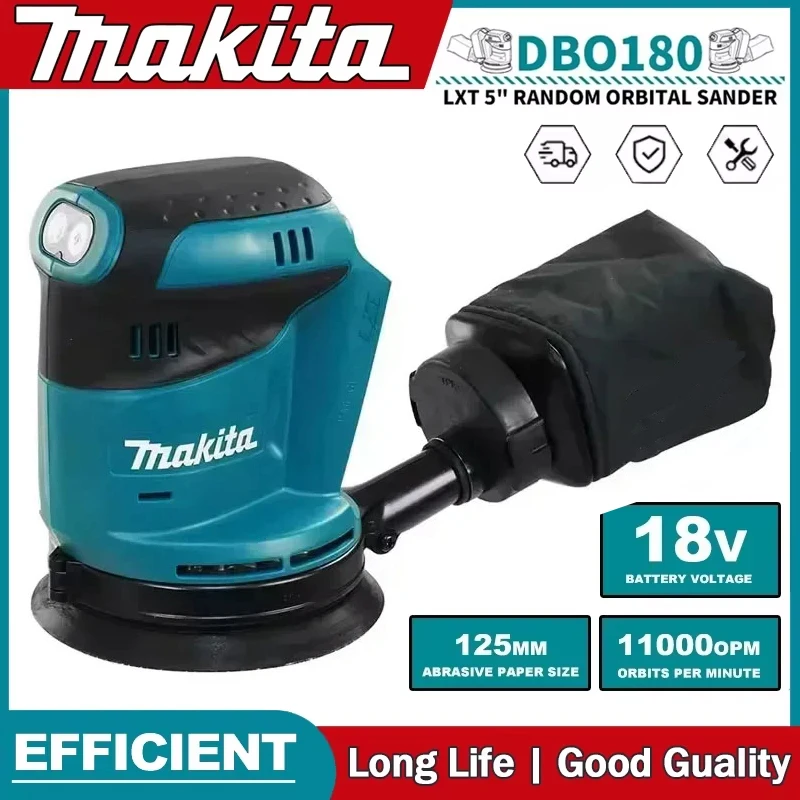 Makita DBO180Z 18V sans brosse sans fil disque Rechargeable ponceuse orbitale aléatoire travail du bois ponçage mastic polissage outil nu
